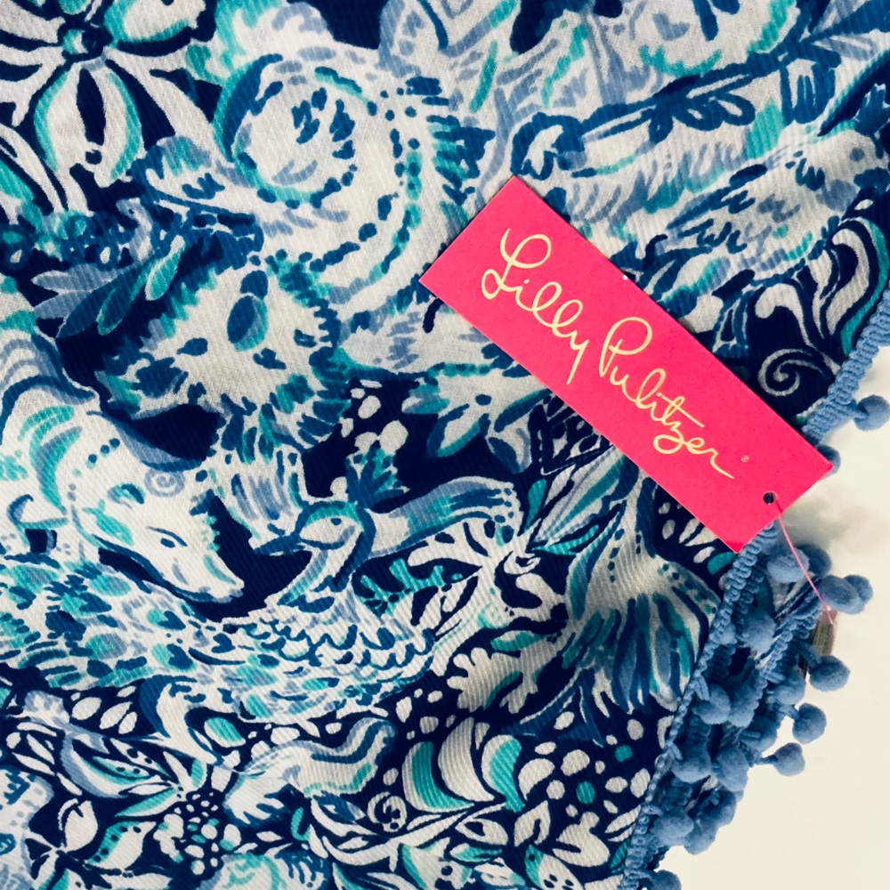 LILLY PULITZER, Infinity Resort Pom-Pom 60 Animals Printed Loop Scarf, NWT